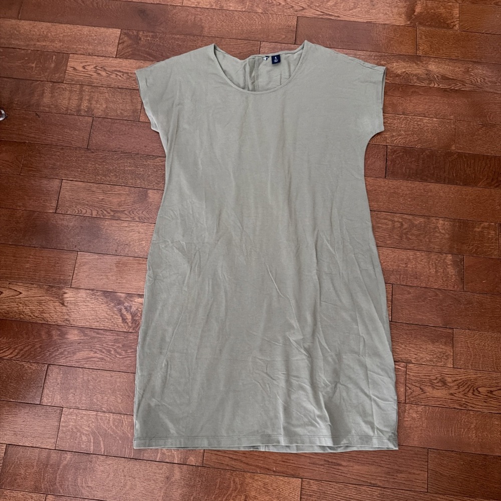 Lands End Olive Green T-Shirt Dress Womens Size Small